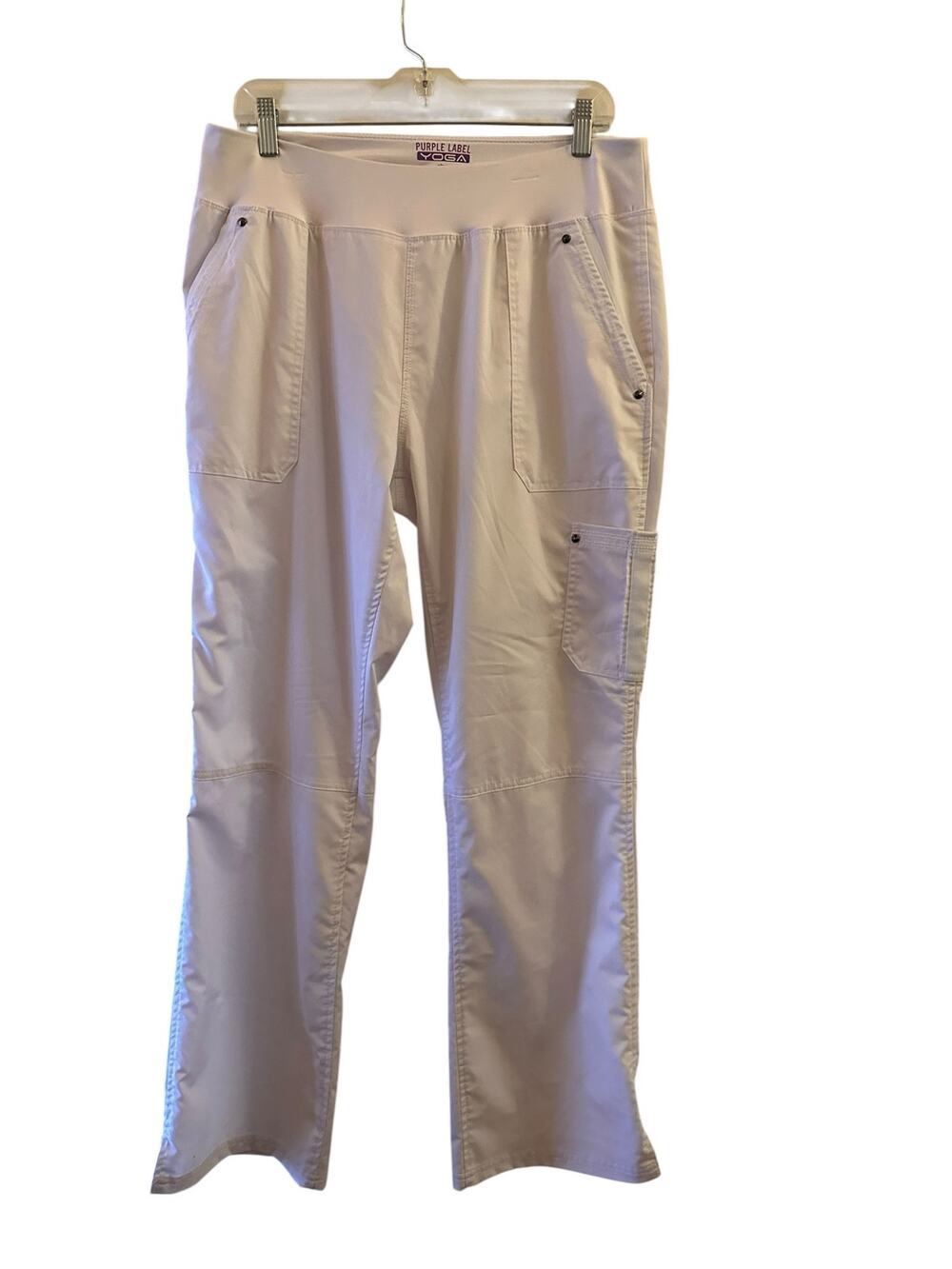 Purple Label Yoga White Wide Leg Lightweight Lounge Pants Women Sz L
